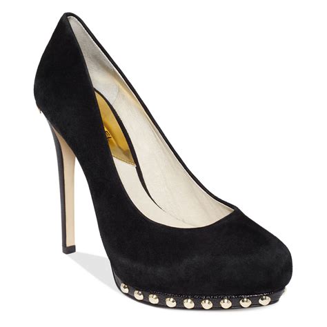 michael kors black suede pumps|michael kors black platform heels.